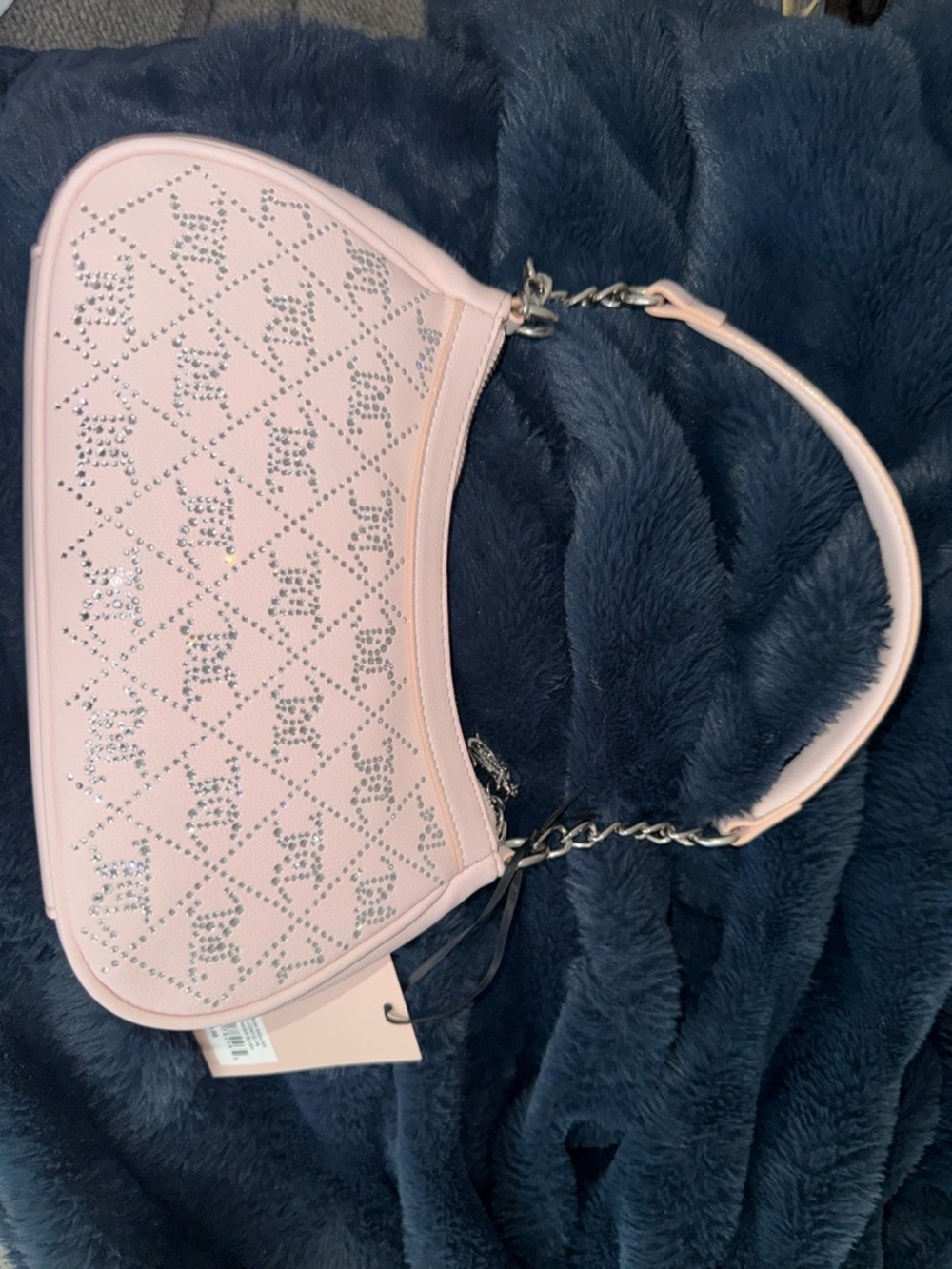 Juicy Couture Light Pink Rhinestone Logo Shoulder Bag